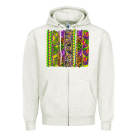 Oatmeal Heather Mardi Gras brushstroke Zipper Hoodie - HowdyJamesFarm