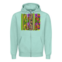 Seafoam Mardi Gras brushstroke Zipper Hoodie - HowdyJamesFarm