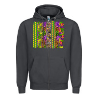 Smoke Mardi Gras brushstroke Zipper Hoodie - HowdyJamesFarm