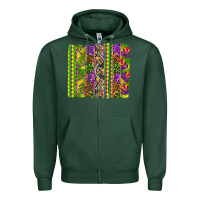 Sports Green Mardi Gras brushstroke Zipper Hoodie - HowdyJamesFarm