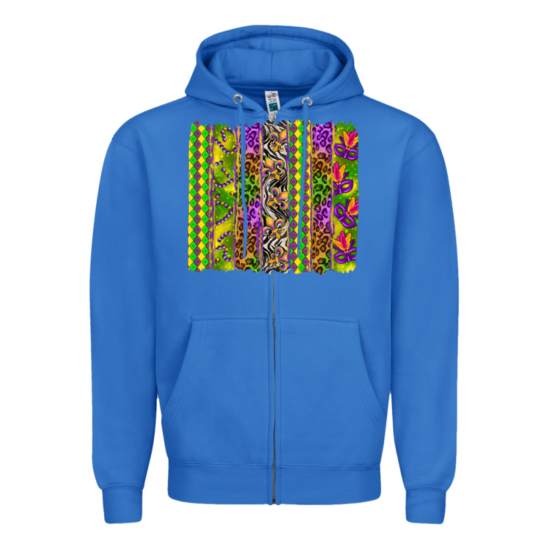 Mardi Gras Brushstroke Zipper Hoodie by HowdyJamesFarm | Teevron
