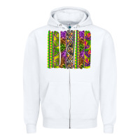 White Mardi Gras brushstroke Zipper Hoodie - HowdyJamesFarm
