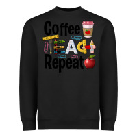 Black coffee teach repeat Heavyweight Sweatshirt - BarkalooDesign