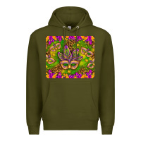 Army Green Mardi Gras masks and coins tumbler Premium Hoodie - HowdyJamesFarm