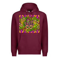 Burgundy Mardi Gras masks and coins tumbler Premium Hoodie - HowdyJamesFarm