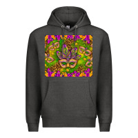Charcoal Heather Mardi Gras masks and coins tumbler Premium Hoodie - HowdyJamesFarm