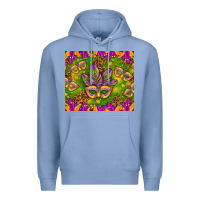 Colony Blue Mardi Gras masks and coins tumbler Premium Hoodie - HowdyJamesFarm