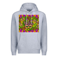 Heather Grey Mardi Gras masks and coins tumbler Premium Hoodie - HowdyJamesFarm