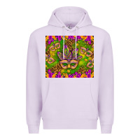 Lilac Mardi Gras masks and coins tumbler Premium Hoodie - HowdyJamesFarm