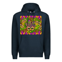 Navy Mardi Gras masks and coins tumbler Premium Hoodie - HowdyJamesFarm