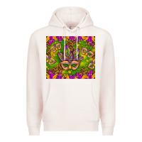 Pale Pink Mardi Gras masks and coins tumbler Premium Hoodie - HowdyJamesFarm