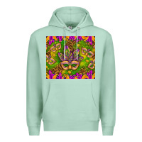 Seafoam Mardi Gras masks and coins tumbler Premium Hoodie - HowdyJamesFarm