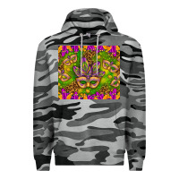 Slate Camo Mardi Gras masks and coins tumbler Premium Hoodie - HowdyJamesFarm