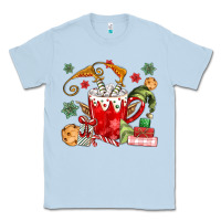 Dusty Blue cup of chocolate and cookies Classic Tee - MaliasSmallBusiness