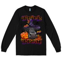 Black Trick Or Treat Black Angus Heifer Long Sleeve Tee - LillyAllenDesigns