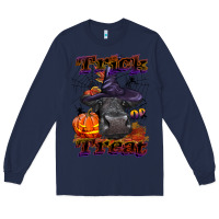 Navy Trick Or Treat Black Angus Heifer Long Sleeve Tee - LillyAllenDesigns