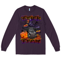 Plum Trick Or Treat Black Angus Heifer Long Sleeve Tee - LillyAllenDesigns