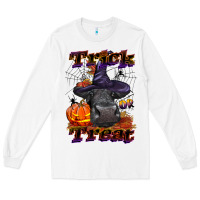 White Trick Or Treat Black Angus Heifer Long Sleeve Tee - LillyAllenDesigns