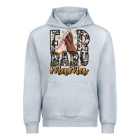 Heather Grey Fur Baby Mama Urban Hoodie - CowhideDigitalArt