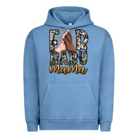 Pigment Pebble Blue Fur Baby Mama Urban Hoodie - CowhideDigitalArt