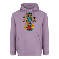 Lavender gemstone sunflower leopard cross Heavyweight Hoodie - OliviaCreatesArt