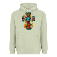 Matcha gemstone sunflower leopard cross Heavyweight Hoodie - OliviaCreatesArt