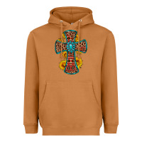 Gemstone Sunflower Leopard Cross Heavyweight Hoodie | Teevron