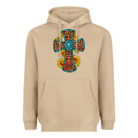 Mushroom gemstone sunflower leopard cross Heavyweight Hoodie - OliviaCreatesArt