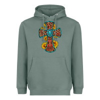 Sage gemstone sunflower leopard cross Heavyweight Hoodie - OliviaCreatesArt