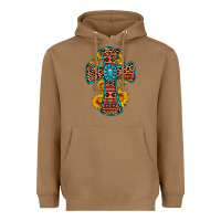 Toasted Coconut gemstone sunflower leopard cross Heavyweight Hoodie - OliviaCreatesArt