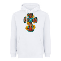 White gemstone sunflower leopard cross Heavyweight Hoodie - OliviaCreatesArt