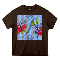 Chocolate Brown patriotic rose Heavy Core Tee - BundleAndBundleShop