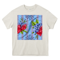 Cream patriotic rose Heavy Core Tee - BundleAndBundleShop