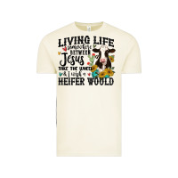 Living Life Somewhere Between Jesus Take The Wheel Vintage Tee | Teevron