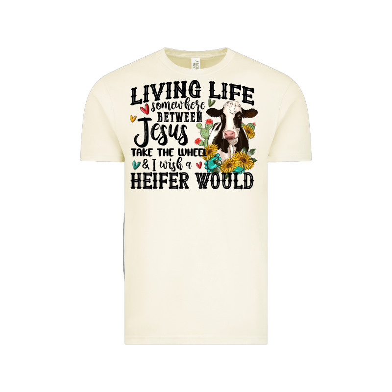 Living Life Somewhere Between Jesus Take The Wheel Vintage Tee by MaliasSmallBusiness | Teevron