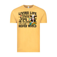 Vintage Mustard living life somewhere between jesus take the wheel Vintage Tee - MaliasSmallBusiness