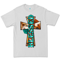 Dove Grey blessed cross Premium Tee - BarkalooDesign