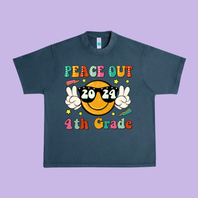 Peace Out 2024 4th Grade Urban Heavy Tee Designed By Jahusdesignshop