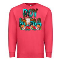 Cardinal Boy Mama Flowers Cow Premium Sweatshirt - CowCowDesign