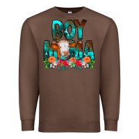 Chestnut Boy Mama Flowers Cow Premium Sweatshirt - CowCowDesign