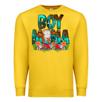Lemon Boy Mama Flowers Cow Premium Sweatshirt - CowCowDesign