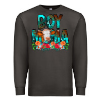 Smoke Boy Mama Flowers Cow Premium Sweatshirt - CowCowDesign