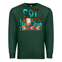 Sports Green Boy Mama Flowers Cow Premium Sweatshirt - CowCowDesign