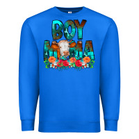 True Royal Boy Mama Flowers Cow Premium Sweatshirt - CowCowDesign