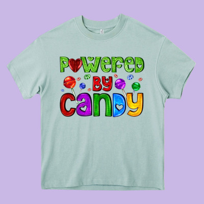 Powered By Candy With Lollipops Heavy Core Tee Designed By Adodesignshop