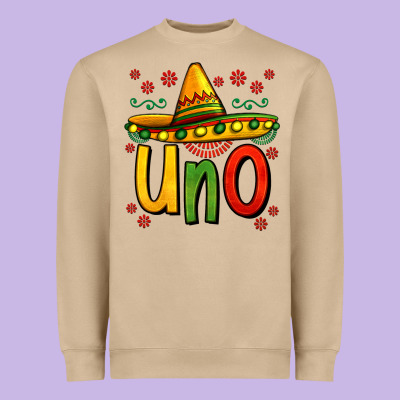 Uno My First Mexican Birthday Heavyweight Sweatshirt Designed By Jasminsmagicworld