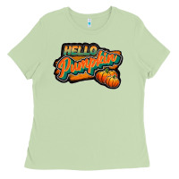 Hello Pumpkin Black Ladies Tee | Teevron