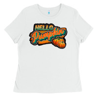 White hello pumpkin black Ladies Tee - JahusDesignShop