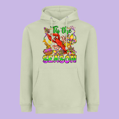 Tis The Season Mardi Gras Olivia Heavyweight Hoodie Designed By Oliviacreatesart