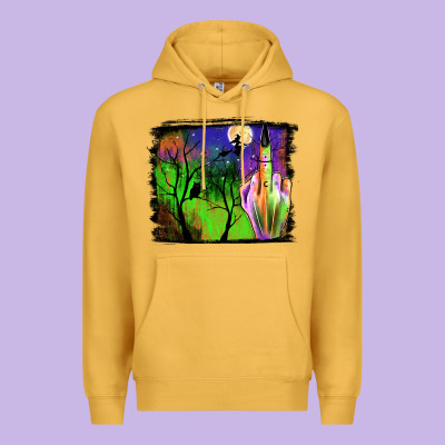 Halloween Background Premium Hoodie Designed By Jahusdesignshop